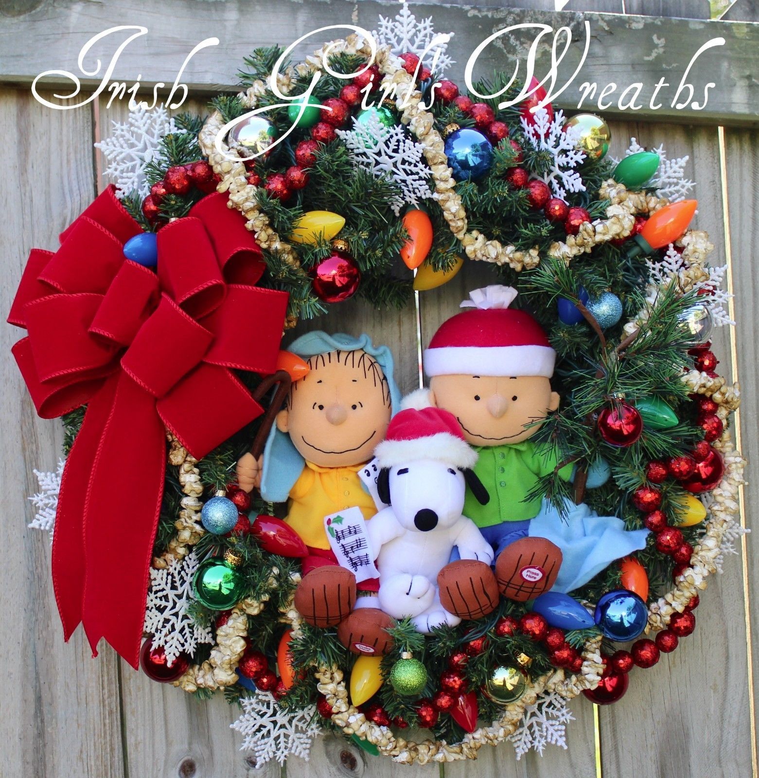 Detail Snoopy Christmas Wreath Nomer 14