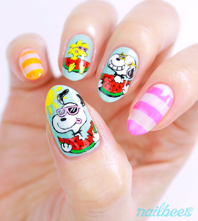 Detail Snoopy Nail Designs Nomer 34