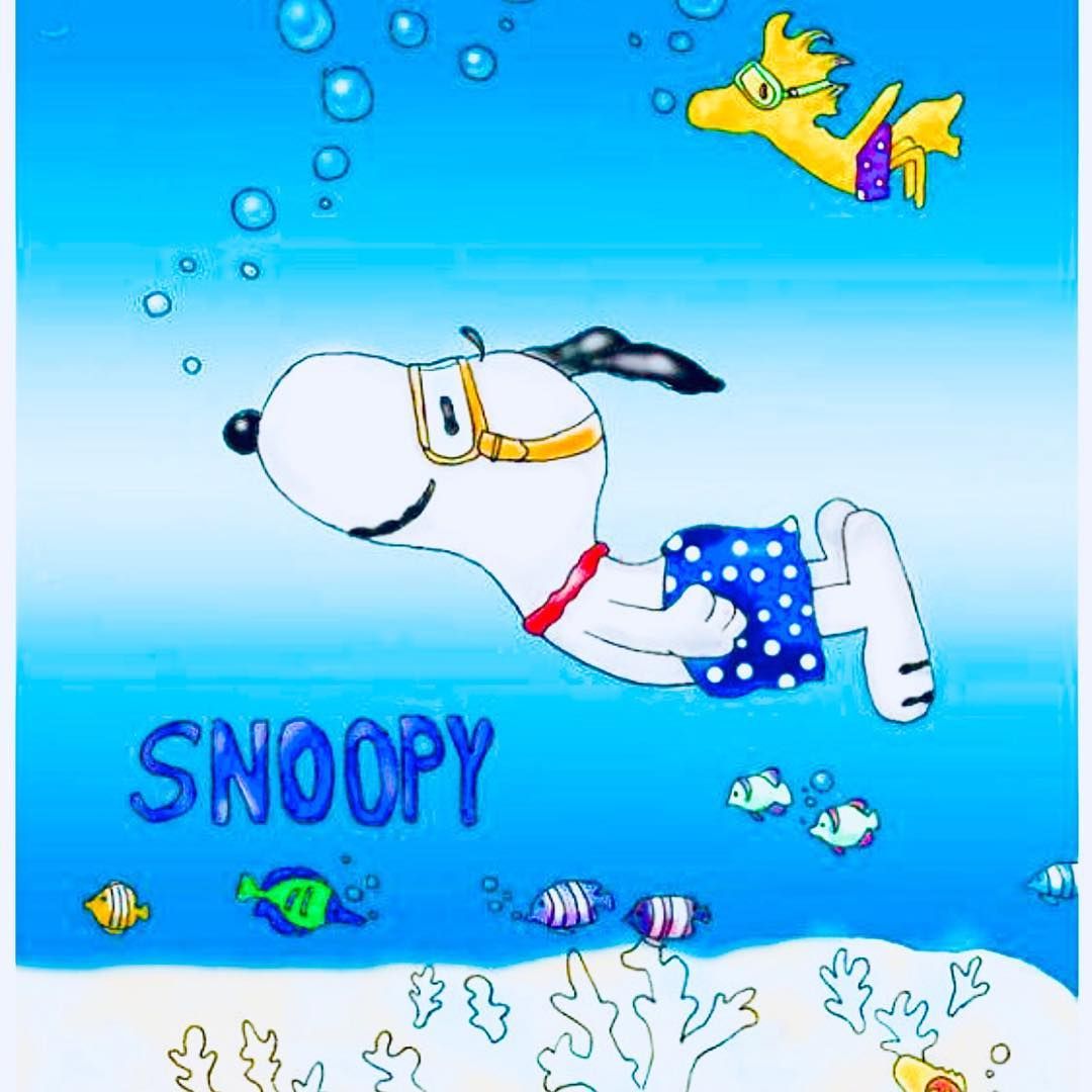 Detail Snoopy Snorkeling Nomer 3