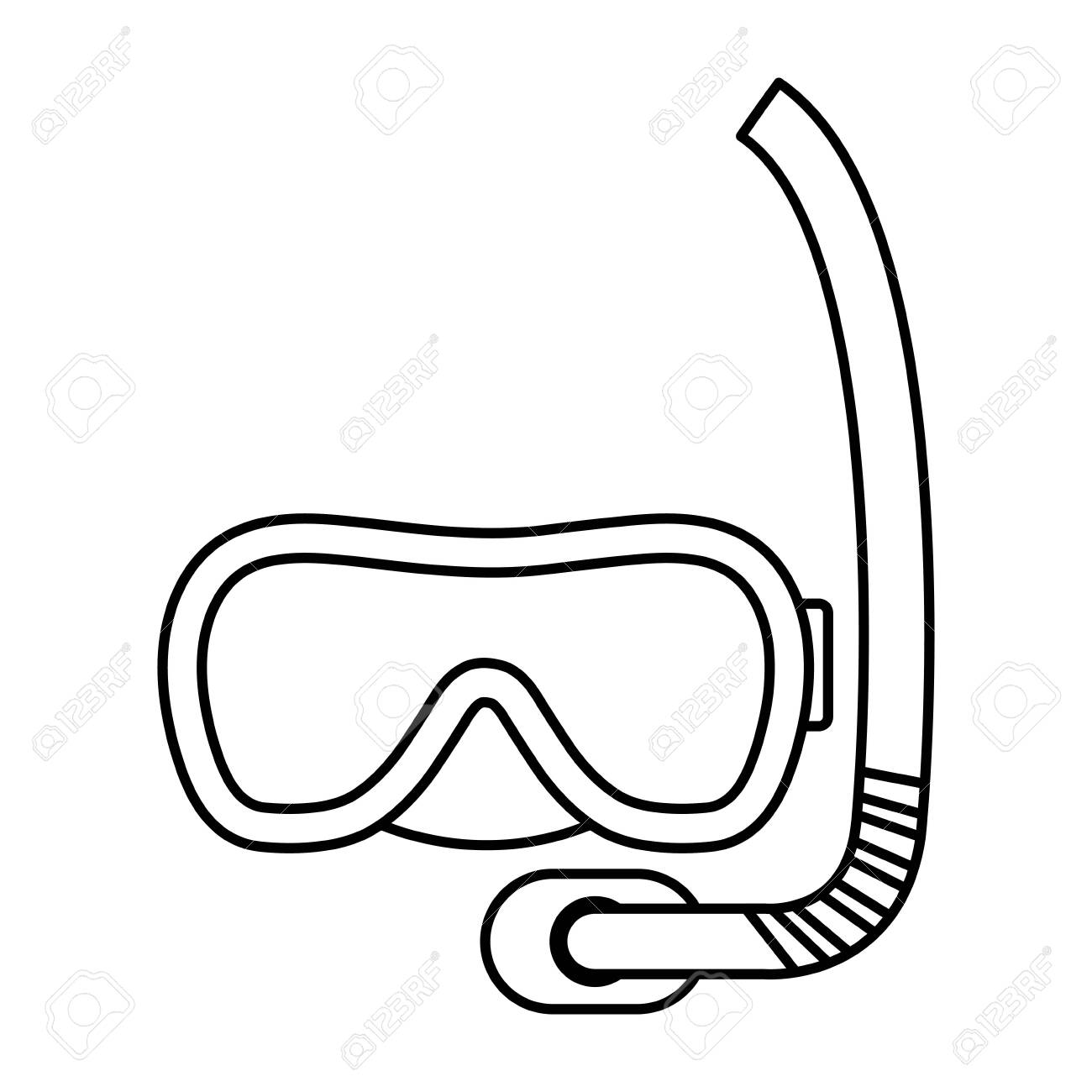 Detail Snorkel Mask Clipart Nomer 24