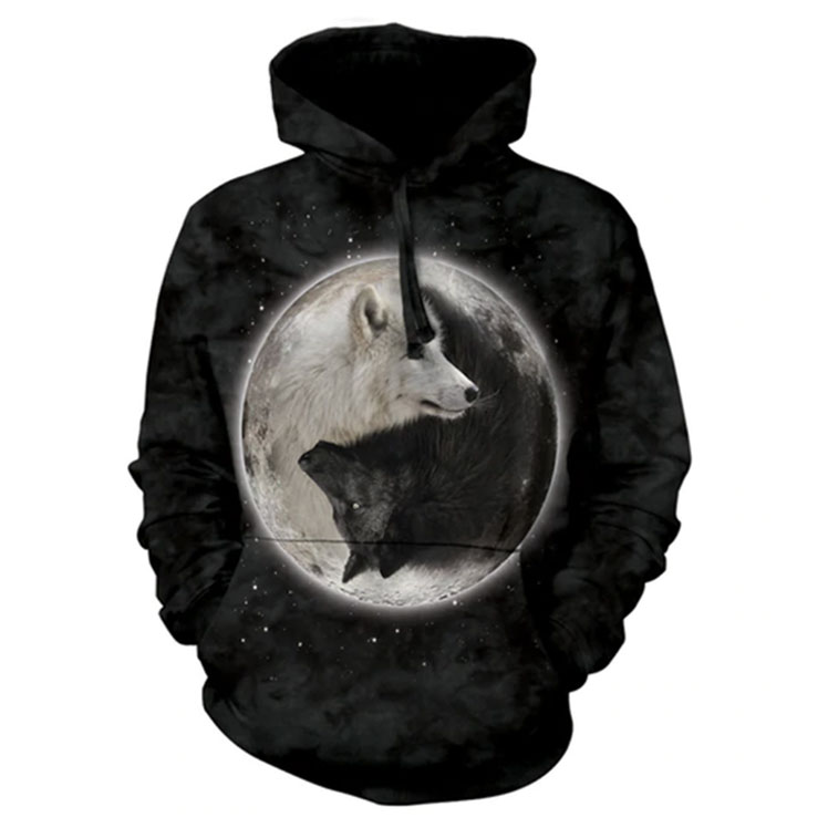 Detail Yin And Yang Wolf Hoodie Nomer 2