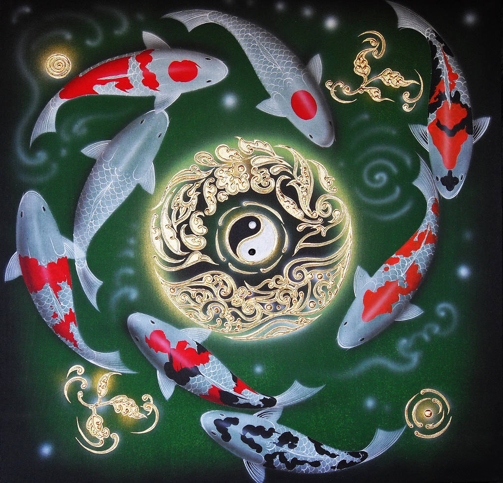 Detail Yin Yang Fish Painting Nomer 18