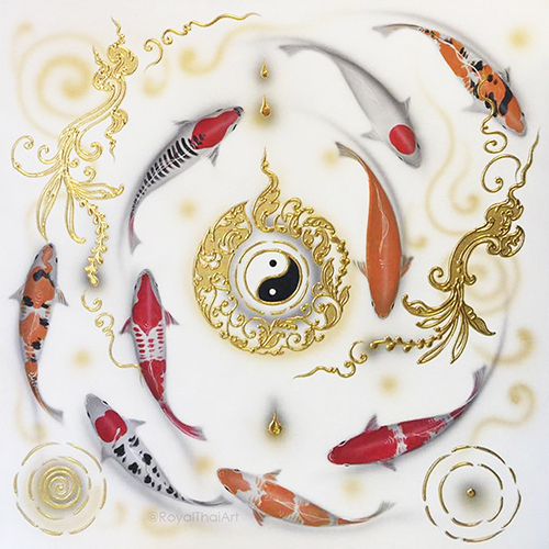 Detail Yin Yang Fish Painting Nomer 39