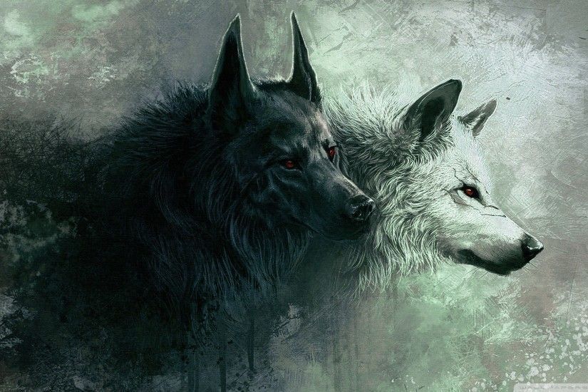 Detail Yin Yang Wolf Wallpaper Nomer 8