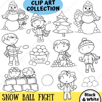 Detail Snowball Clipart Black And White Nomer 6