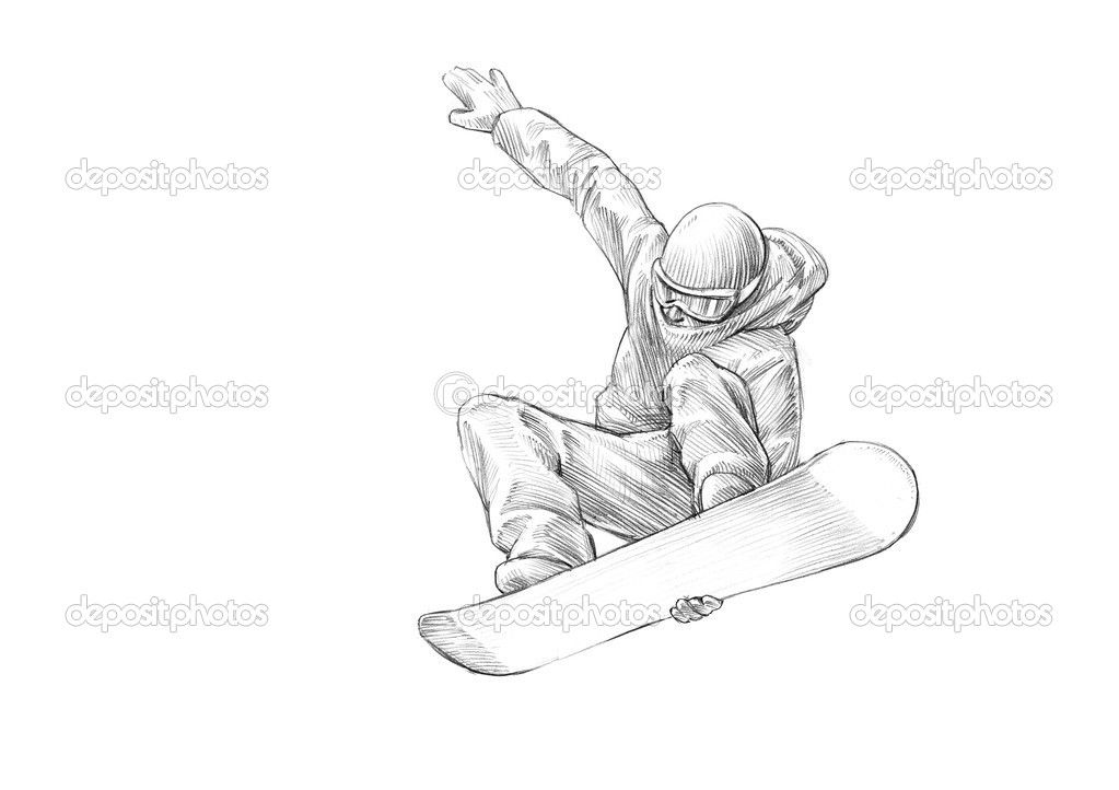 Detail Snowboard Drawings Nomer 4