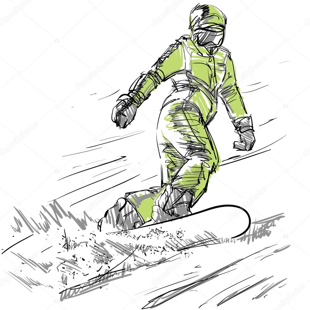 Detail Snowboard Drawings Nomer 30