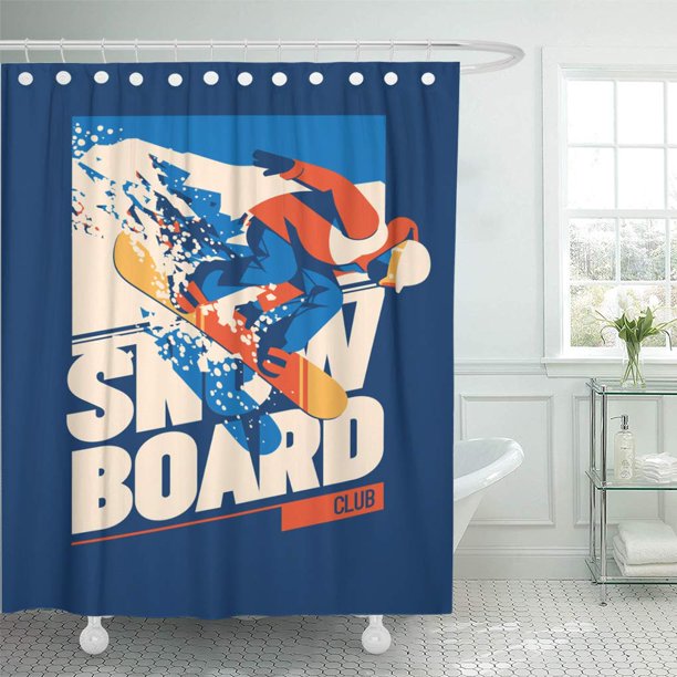Snowboard Shower Curtain - KibrisPDR