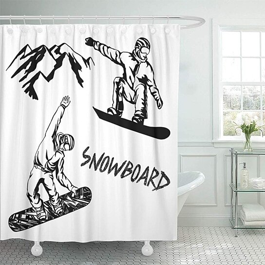 Detail Snowboard Shower Curtain Nomer 11