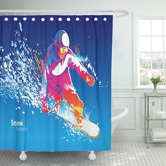 Detail Snowboard Shower Curtain Nomer 13