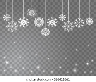 Detail Snowflakes On Transparent Background Nomer 56
