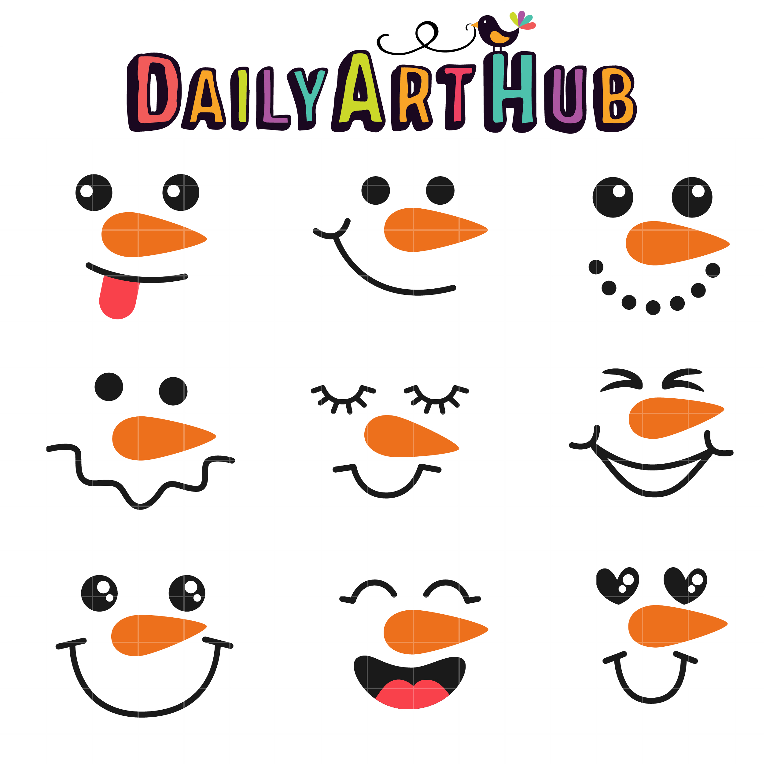 Download Snowman Face Clipart Free Nomer 4