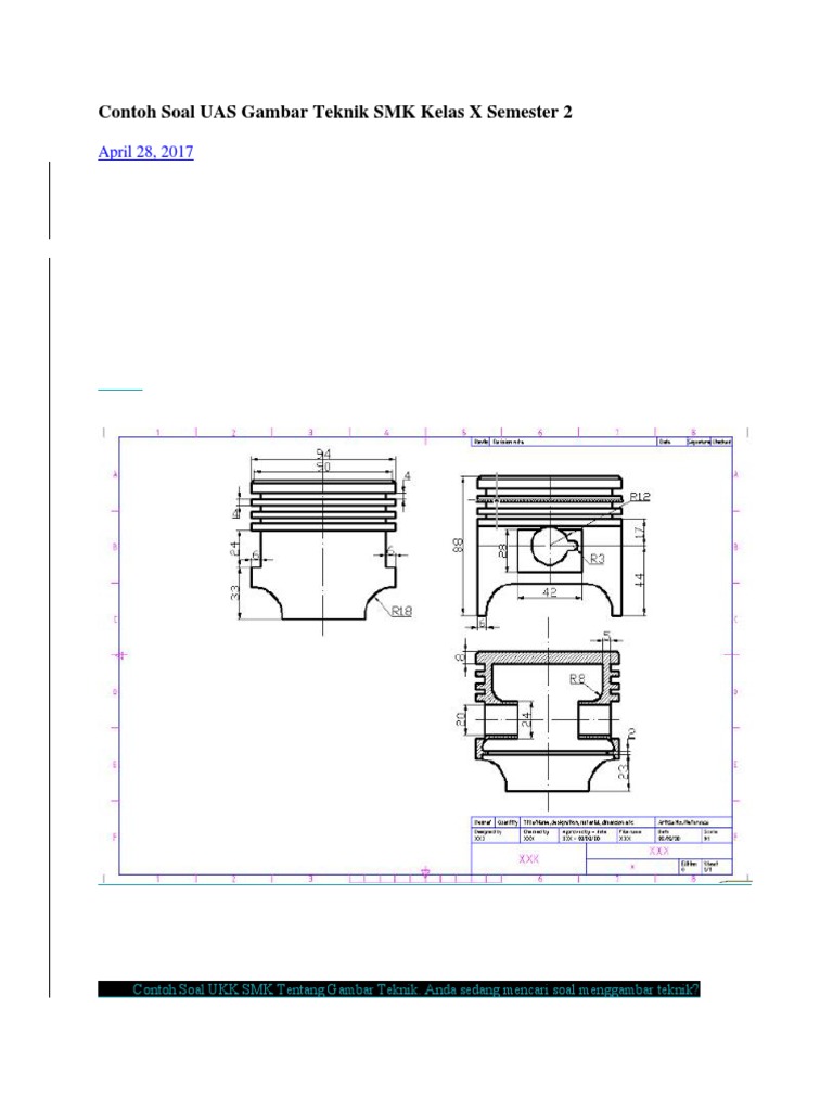 Detail Soal Gambar Teknik Nomer 22