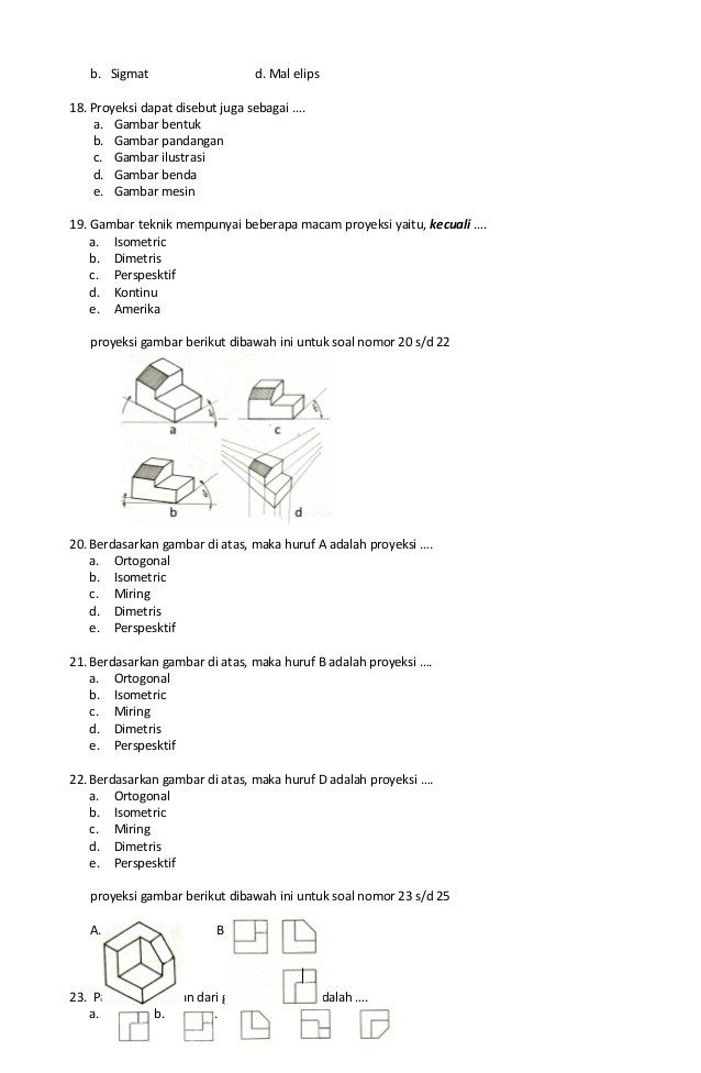 Detail Soal Gambar Teknik Nomer 27