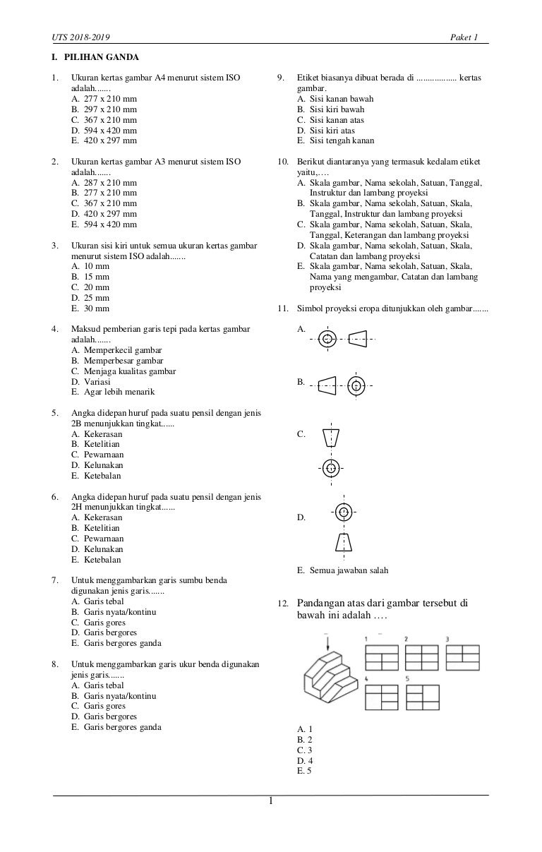 Detail Soal Gambar Teknik Nomer 28