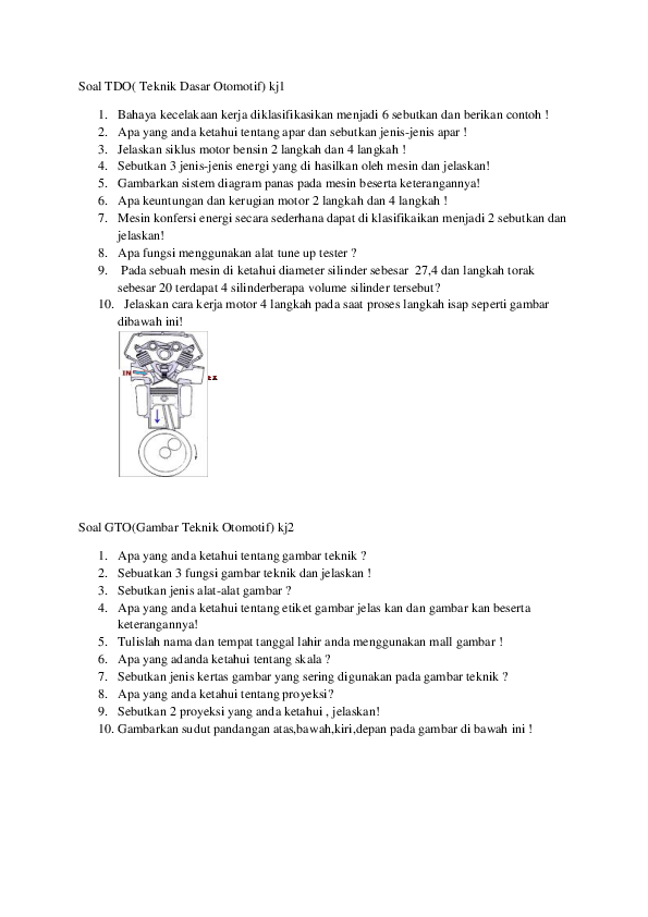 Detail Soal Gambar Teknik Otomotif Nomer 18