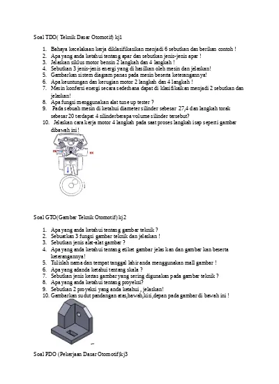 Detail Soal Gambar Teknik Otomotif Nomer 24