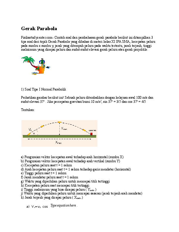 Detail Soal Gerak Parabola Dengan Gambar Nomer 48