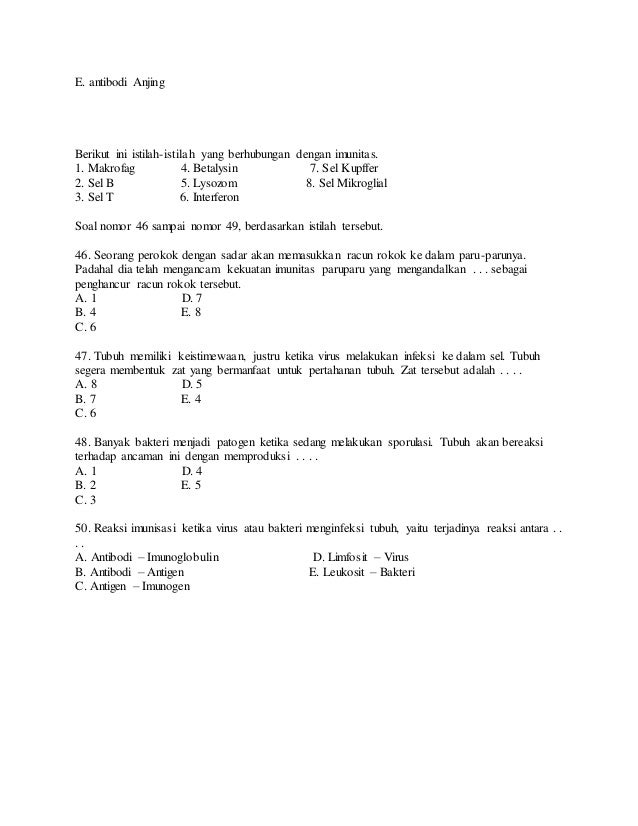 Detail Soal Imunitas Dengan Gambar Nomer 22