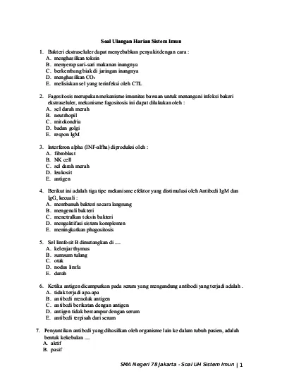 Detail Soal Imunitas Dengan Gambar Nomer 9