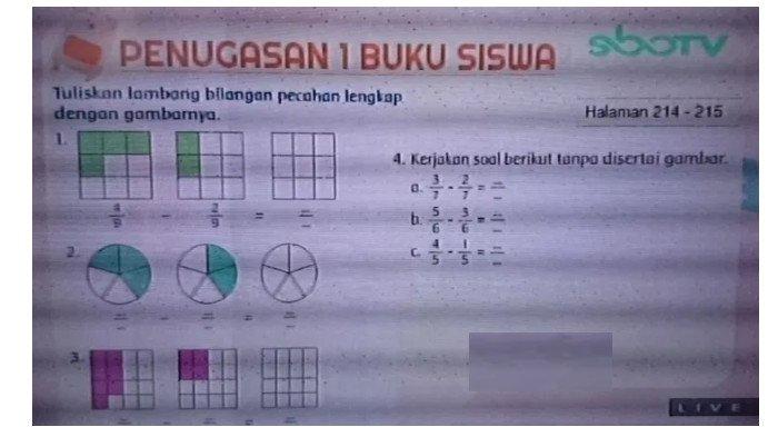 Detail Soal Pecahan Kelas 4 Sd Dengan Lambang Gambar Nomer 43