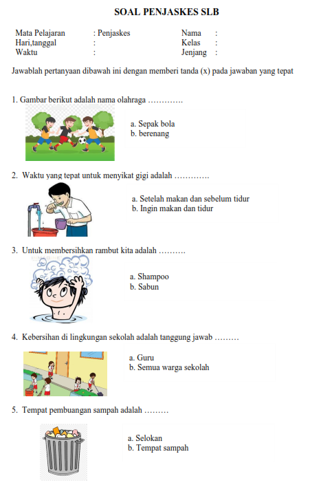 Soal Penjaskes Sd Bergambar - KibrisPDR