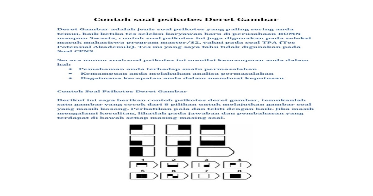 Detail Soal Psikotes Deret Gambar Nomer 51