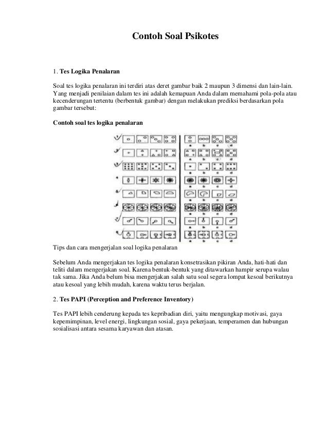 Detail Soal Psikotest Dgn Gambar Nomer 54