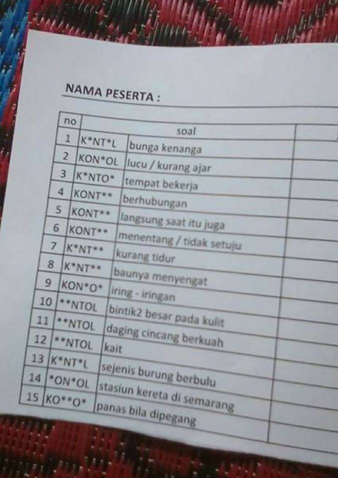 Detail Soal Tebak Gambar Lucu Nomer 42