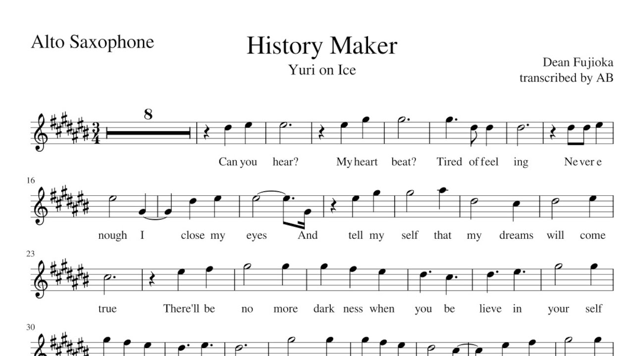 Detail Yuri On Ice Opening Piano Sheet Music Nomer 29