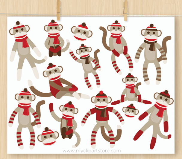 Detail Sock Monkey Clip Art Free Nomer 12