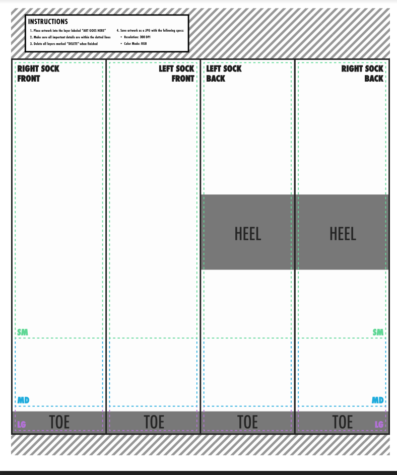 Detail Sock Template Png Nomer 21