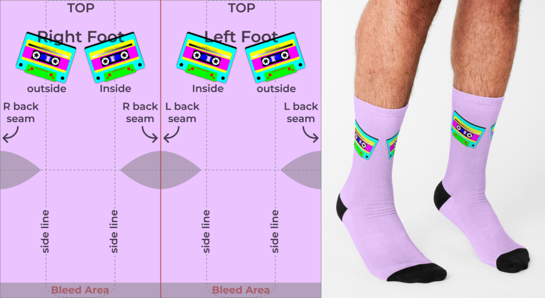 Detail Sock Template Png Nomer 29