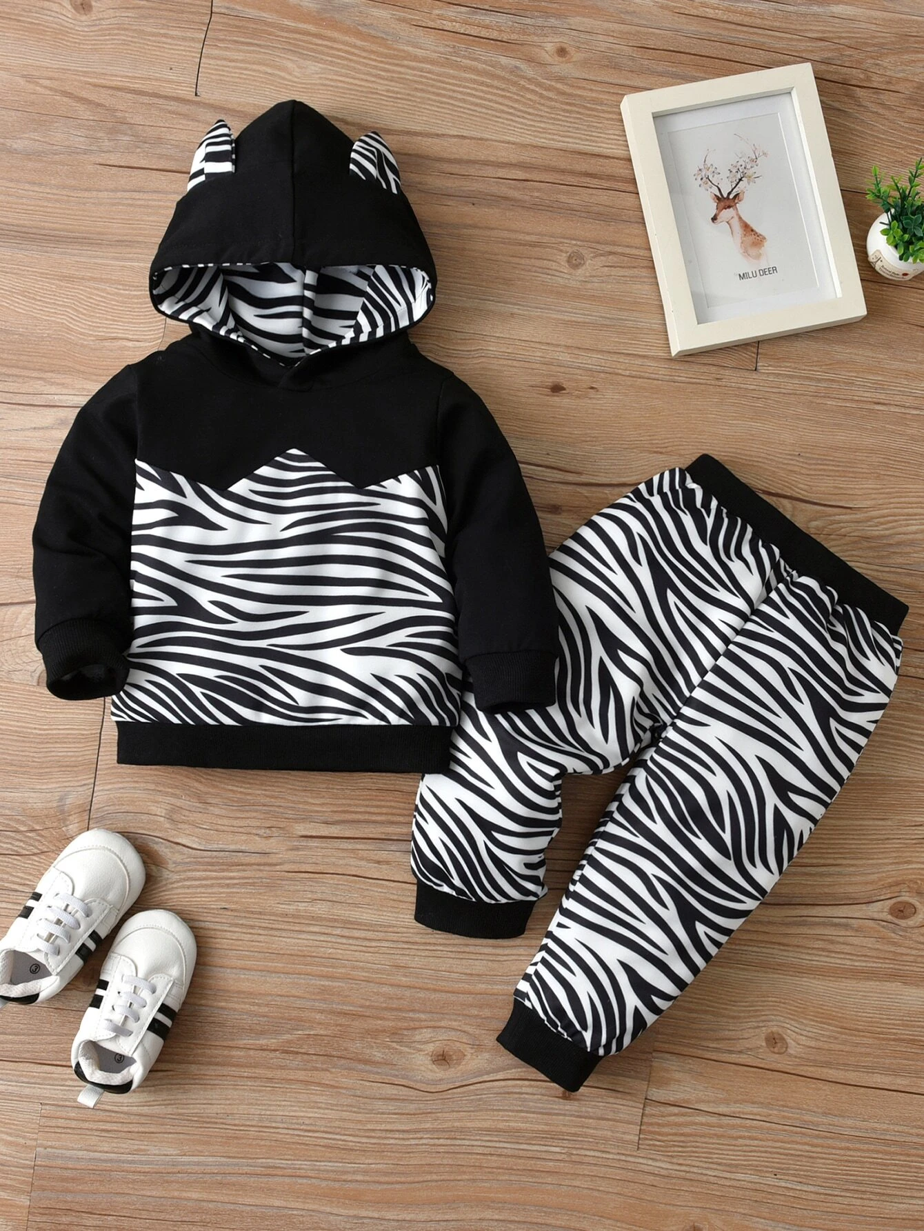 Detail Zebra Hoodie With Ears Nomer 49