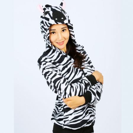 Detail Zebra Hoodie With Ears Nomer 8