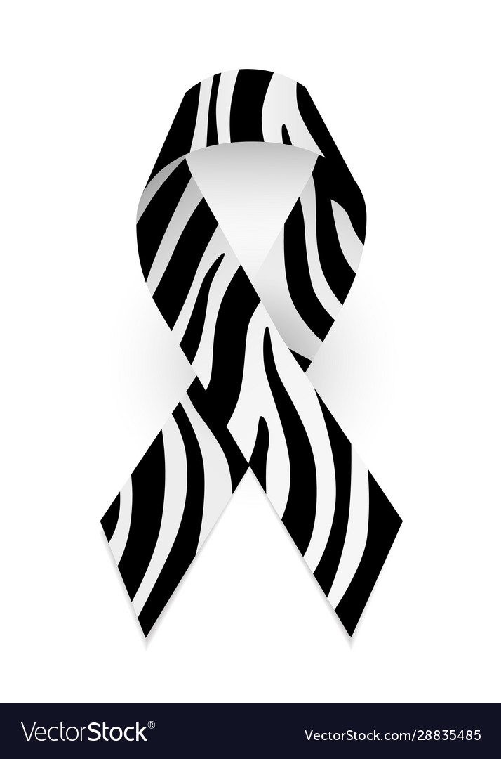 Detail Zebra Print Cancer Ribbon Nomer 3