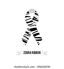 Detail Zebra Print Cancer Ribbon Nomer 36