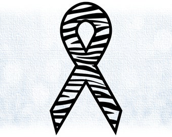 Detail Zebra Print Cancer Ribbon Nomer 40