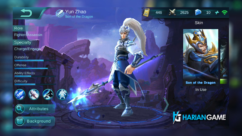 Detail Zhao Yun Mobile Legend Nomer 33