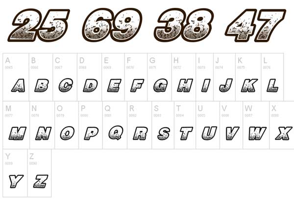 Detail Download Font Racing Number Pixellab Nomer 53