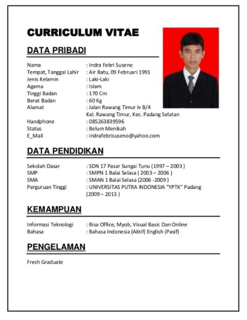 Detail Download Format Cv Kosong Bahasa Indonesia Nomer 22