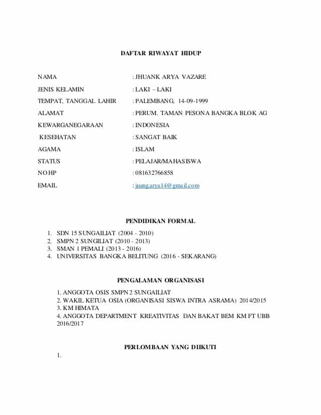 Detail Download Format Cv Kosong Bahasa Indonesia Nomer 55