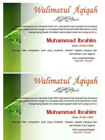 Detail Download Format Undangan Aqiqah Nomer 48