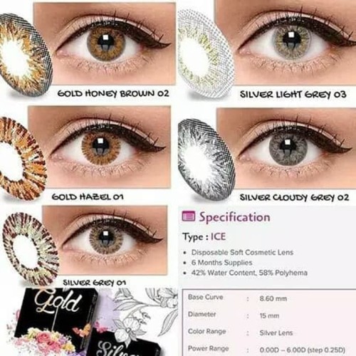 Detail Softlens X2 Ice Silver Nomer 12