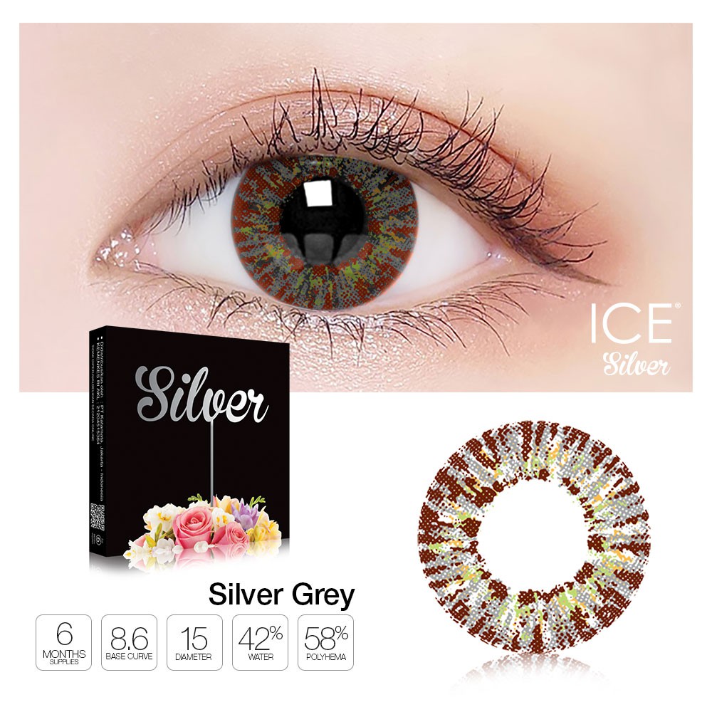 Detail Softlens X2 Ice Silver Nomer 4