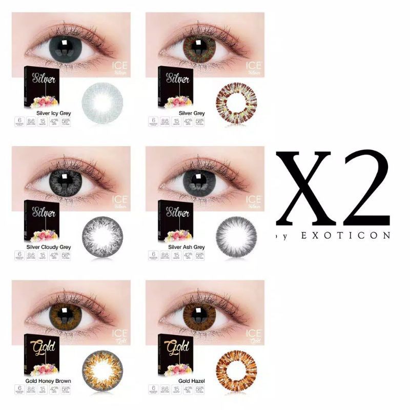 Detail Softlens X2 Ice Silver Nomer 8