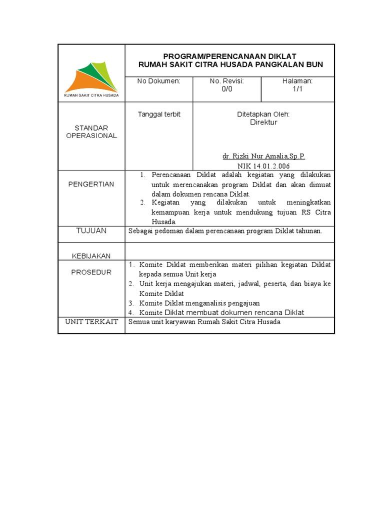 Detail Sop Diklat Rumah Sakit Nomer 10