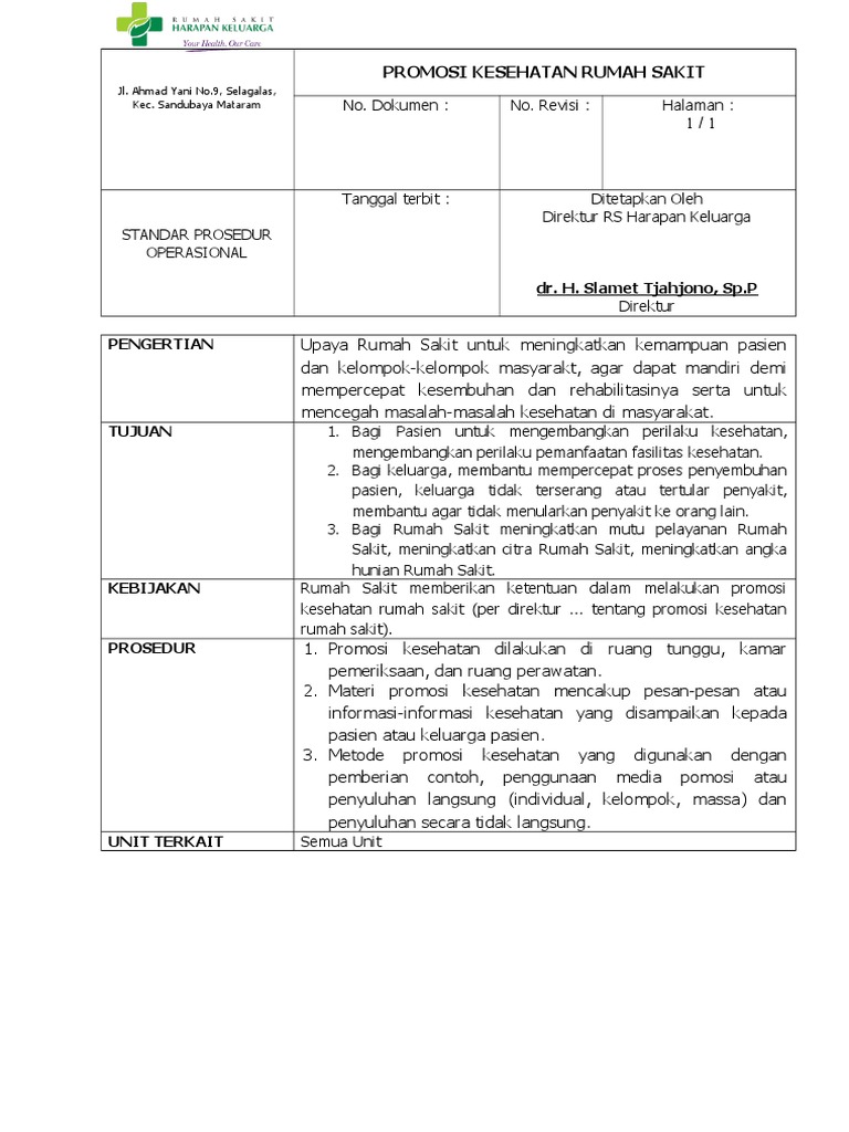 Detail Sop Rumah Sakit Nomer 11
