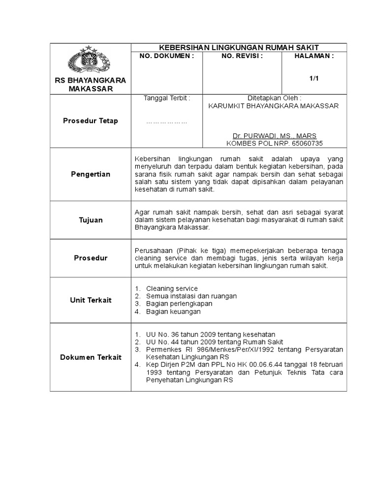 Detail Sop Rumah Sakit Nomer 15