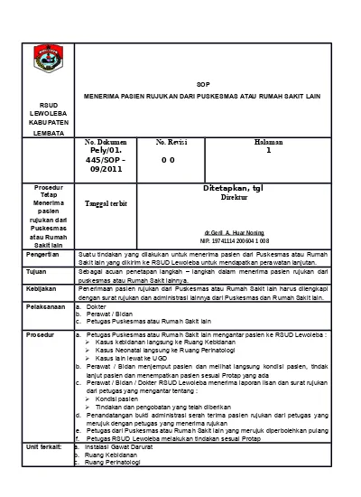 Detail Sop Rumah Sakit Nomer 32